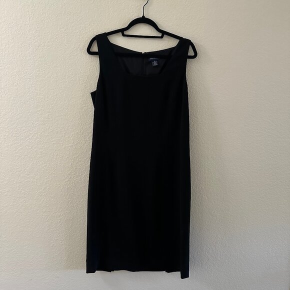 Ann Taylor Sleeveless Lined Black Sheath Midi Dress - Picture 1 of 3